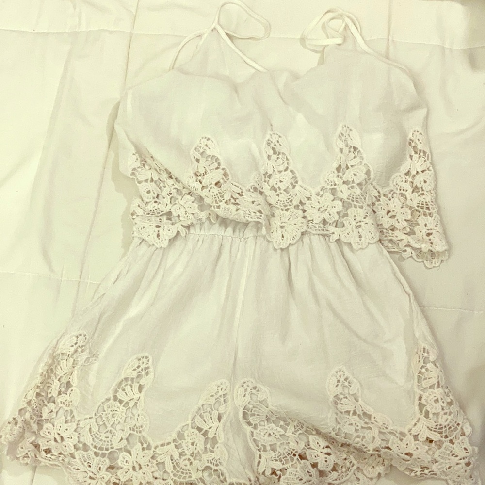Orange Creek White Romper
